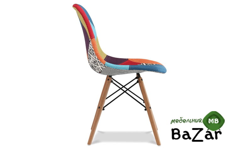 Стул Tarcento в стиле Eames пэчворк оранжевый/ткань