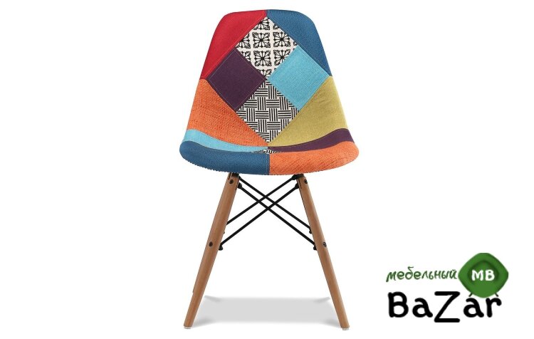 Стул Tarcento в стиле Eames пэчворк оранжевый/ткань