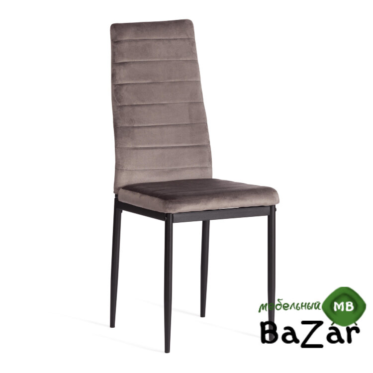 Стул Easy (mod. 24-1) металл, вельвет Dark grey (темно-серый) HLR24 / черный
