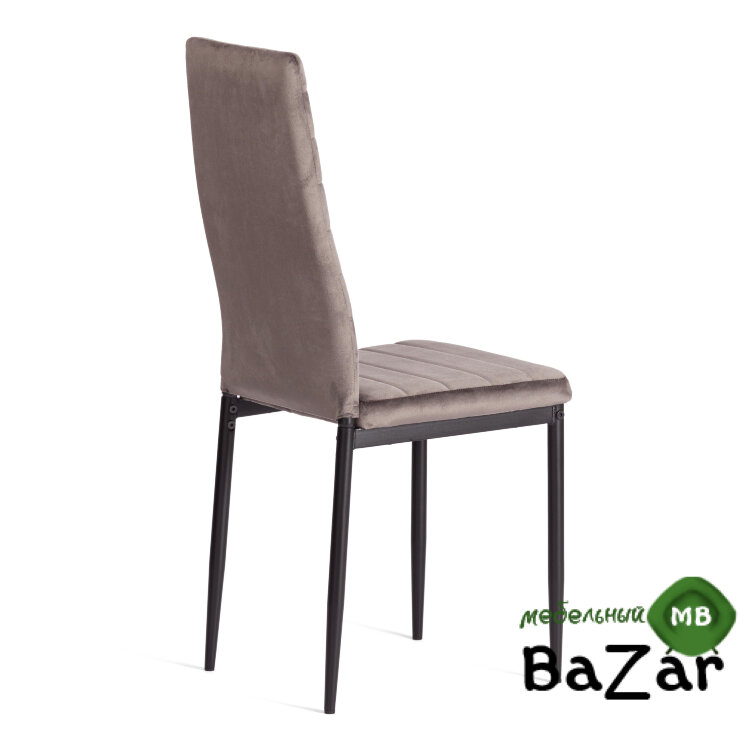 Стул Easy (mod. 24-1) металл, вельвет Dark grey (темно-серый) HLR24 / черный