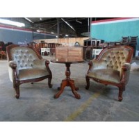 MK-CH01/1ST. Louis Tub chair кресло (массив красного дерева) NBA Pecan M (итал.орех) - БЕЖЕВЫЙ ВЕЛЮР 78*65*91 см