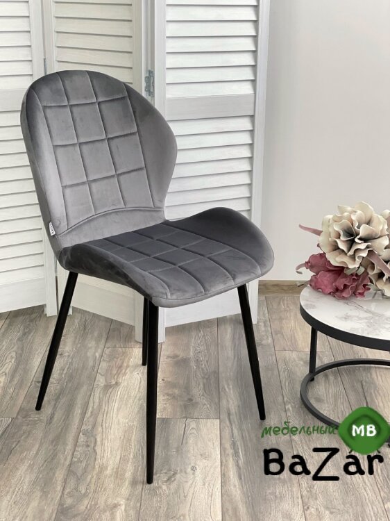 Стул FLOWER BLUVEL-14 GREY, велюр