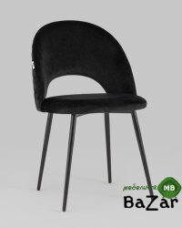 Стул Меган велюр с ромбами черный Стул Меган велюр с ромбами черный