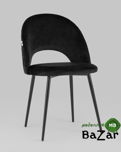 Стул Меган велюр с ромбами черный Стул Меган велюр с ромбами черный