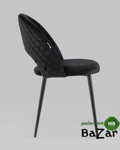 Стул Меган велюр с ромбами черный Стул Меган велюр с ромбами черный