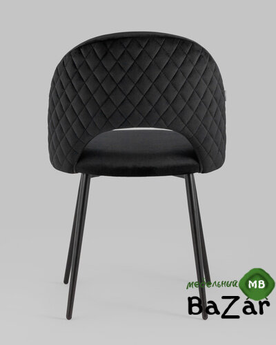 Стул Меган велюр с ромбами черный Стул Меган велюр с ромбами черный