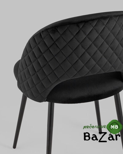 Стул Меган велюр с ромбами черный Стул Меган велюр с ромбами черный
