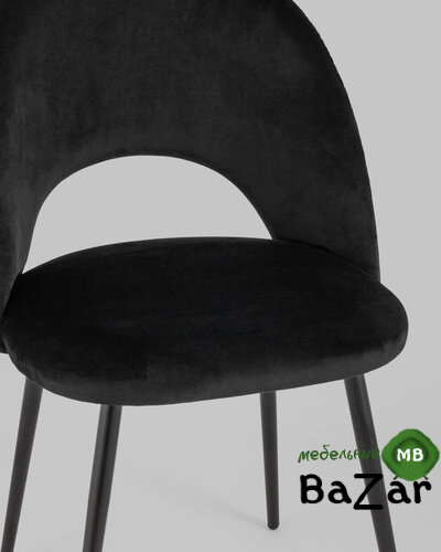 Стул Меган велюр с ромбами черный Стул Меган велюр с ромбами черный