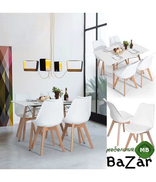 белые стулья для кухни современный дизайн с деревянными ножками