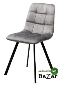 Стул CHILLI SQUARE VT5001-7 античный светло-серый, велюр без "пальчиковый"/ черный каркас