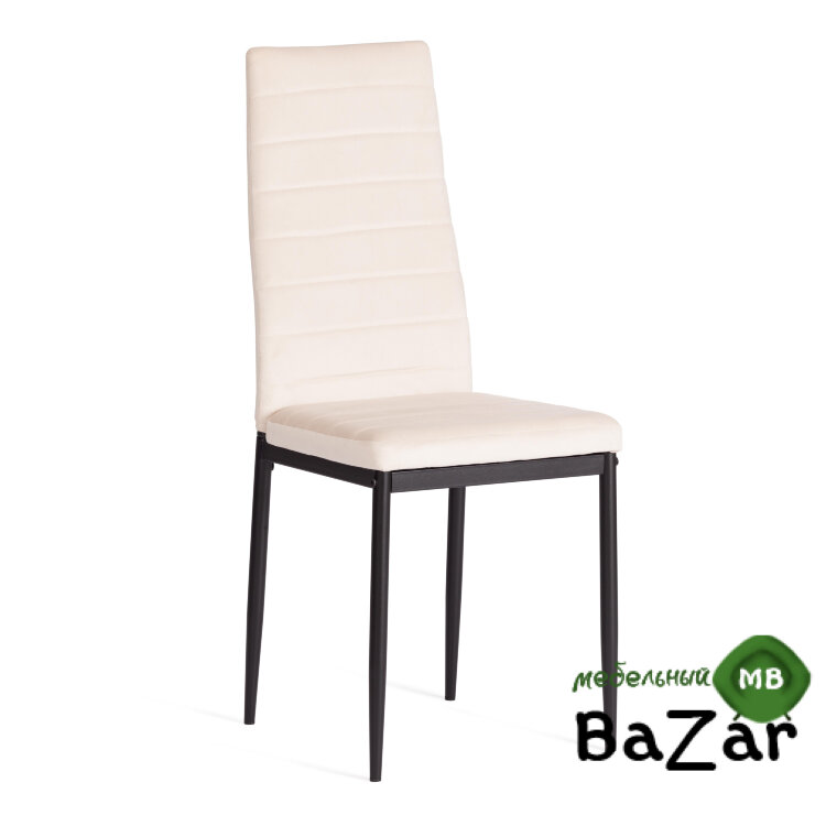 Стул Easy (mod. 24-1) металл, вельвет light beige (светло-бежевый) HLR2 / черный