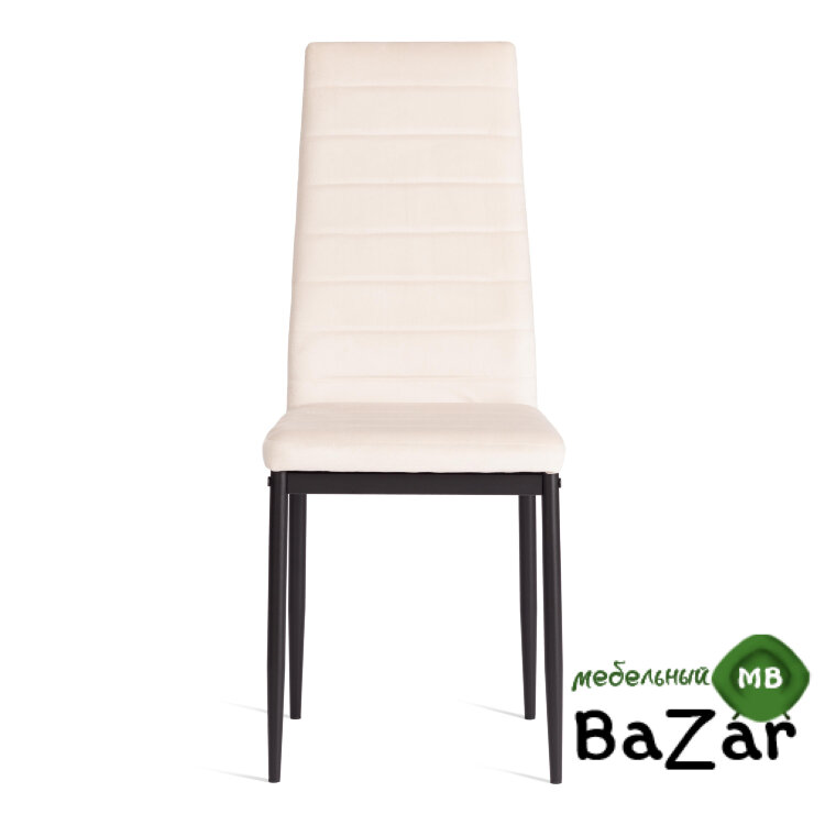 Стул Easy (mod. 24-1) металл, вельвет light beige (светло-бежевый) HLR2 / черный