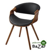 Стул JY1829 черный PU/орех
