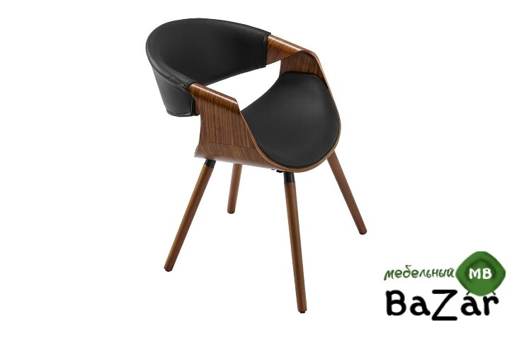 Стул JY1829 черный PU/орех