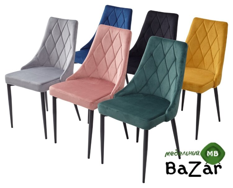 Стул NEPAL BLUVEL-14 GREY/ черный каркас, велюр