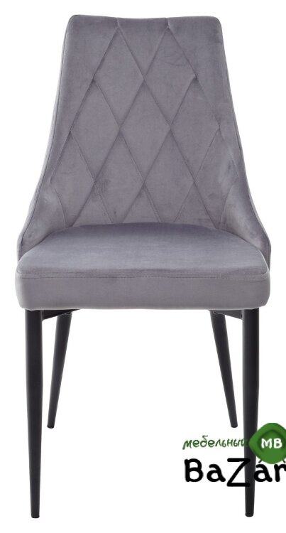 Стул NEPAL BLUVEL-14 GREY/ черный каркас, велюр