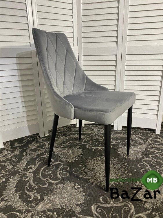 Стул NEPAL BLUVEL-14 GREY/ черный каркас, велюр