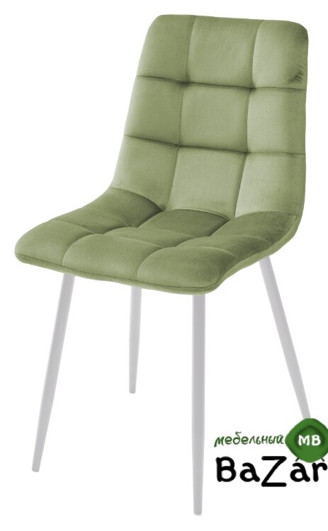Стул CHILLI G108-27 террариумный мох/ белый каркас, велюр