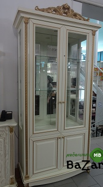 Витрина 2-х дверная гостиная Ариза ваниль