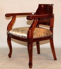 MK-CH02/1ST. Virginia chair (массив красного дерева) NBA Pecan M (итал.орех) - БЕЖ, ОБИВКА с цветами 65*58*78 см