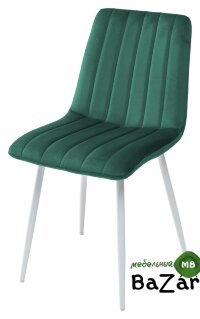 Стул DUBLIN G062-18 зеленый, велюр / белый каркас Стул DUBLIN G062-18 зеленый, велюр / белый каркас