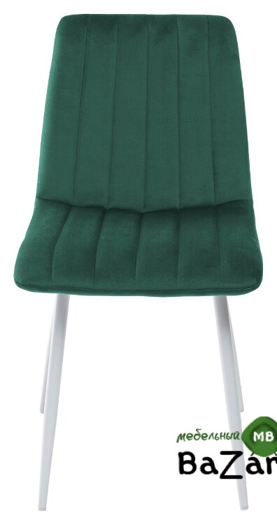 Стул DUBLIN G062-18 зеленый, велюр / белый каркас
