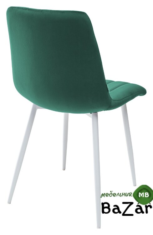 Стул DUBLIN G062-18 зеленый, велюр / белый каркас