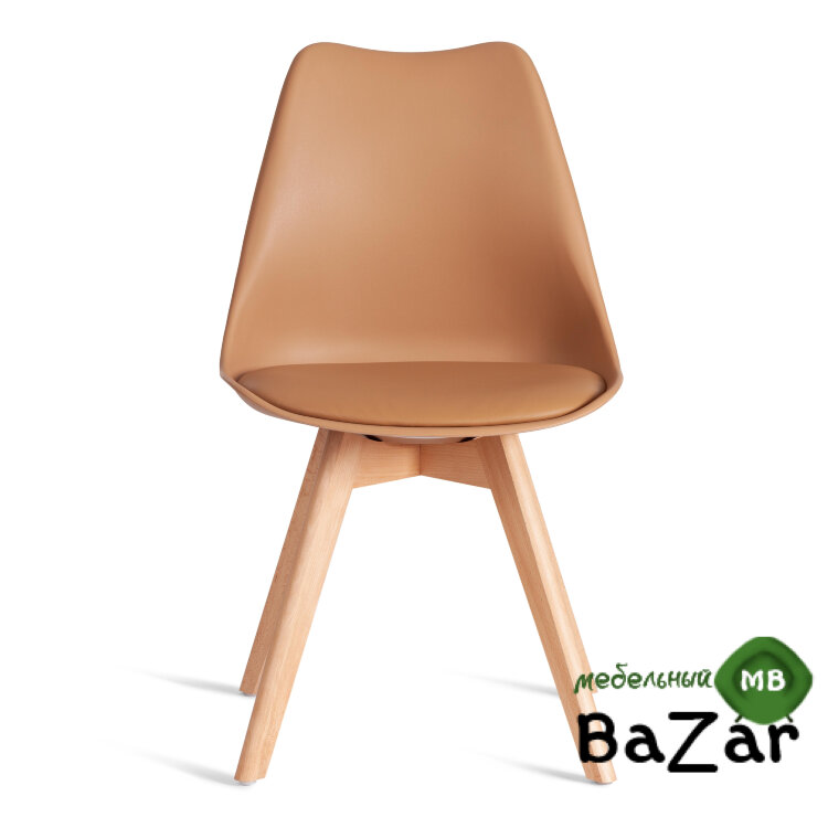 Стул TULIP (mod. 73-1) дерево/пластик/экокожа Бежевый (Latte) Стул TULIP (mod. 73-1) дерево/пластик/экокожа Бежевый (Latte)