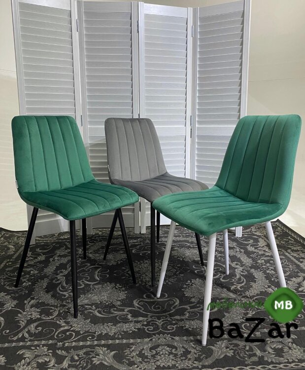 Стул DUBLIN G062-18 зеленый, велюр/ черный каркас