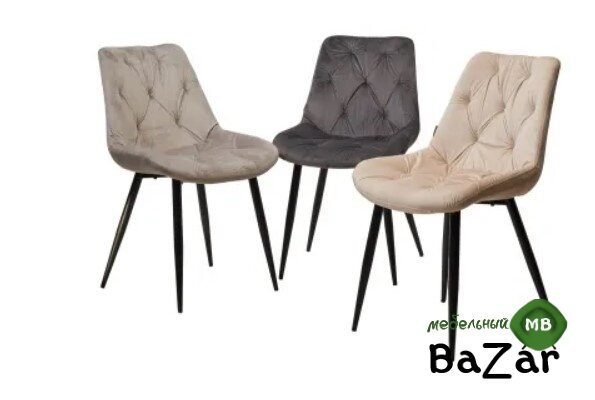 Стул OZZY G062-03 светлый беж, велюр / черный каркас