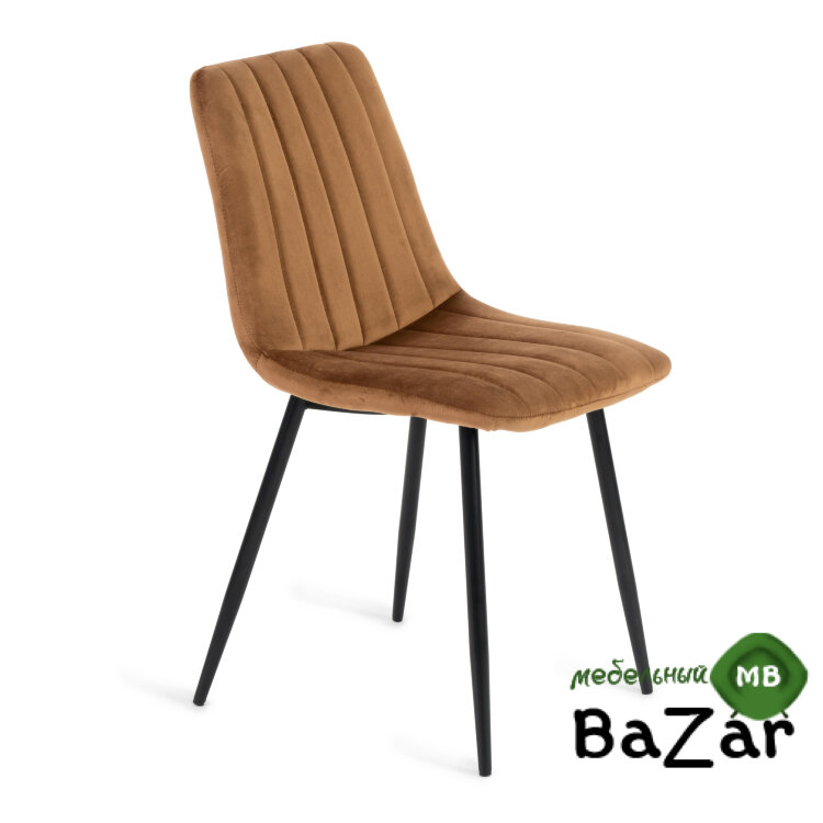 Стул DUBLIN (mod. 7066) коричневый вельвет/черный, G062-61 Стул DUBLIN (mod. 7066) коричневый вельвет/черный, G062-61