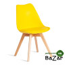 Стул TULIP (mod. 73-1) дерево/пластик/экокожа Желтый (Yellow)