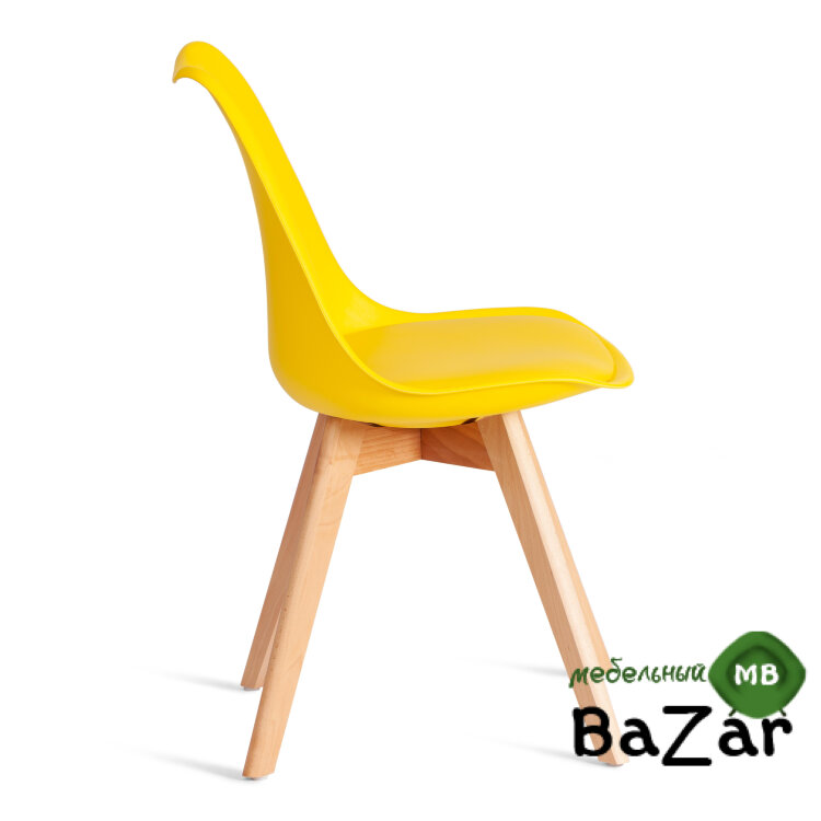Стул TULIP (mod. 73-1) дерево/пластик/экокожа Желтый (Yellow)