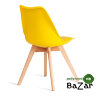 Стул TULIP (mod. 73-1) дерево/пластик/экокожа Желтый (Yellow)