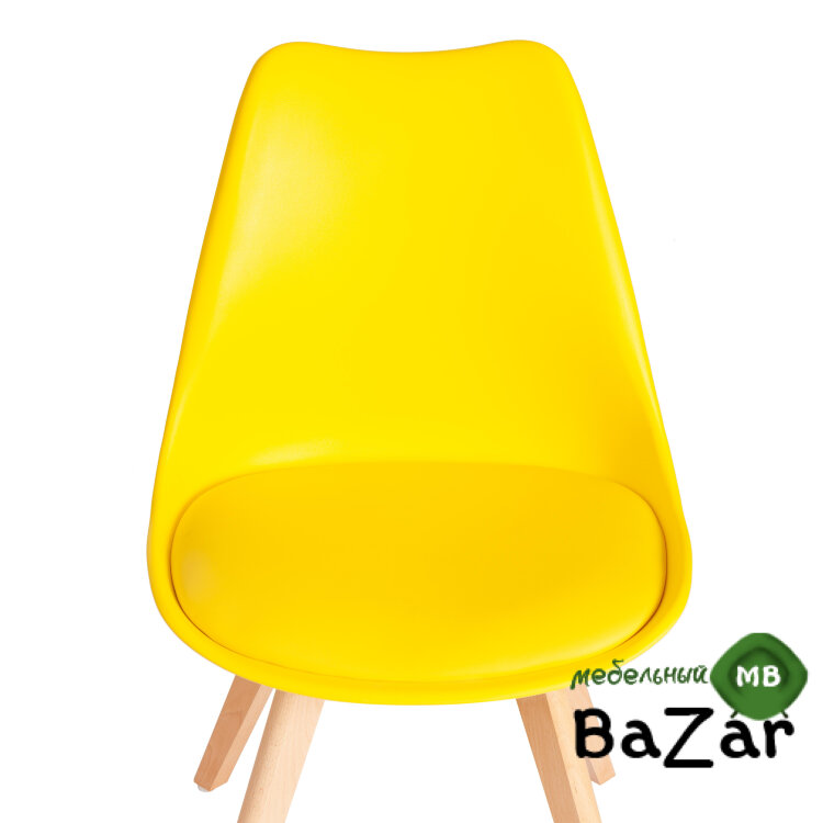 Стул TULIP (mod. 73-1) дерево/пластик/экокожа Желтый (Yellow)