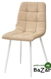 Стул CHILLI RU-16 бежевый винтаж, PU/ белый каркас Стул CHILLI RU-16 бежевый винтаж, PU/ белый каркас