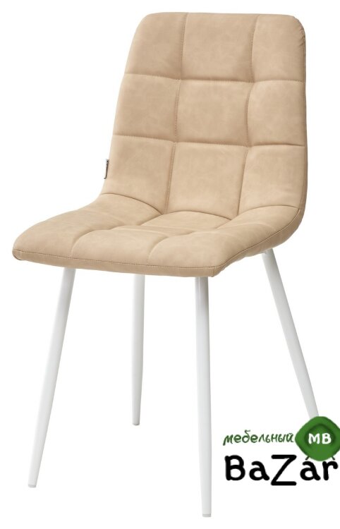 Стул CHILLI RU-16 бежевый винтаж, PU/ белый каркас