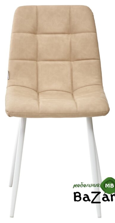Стул CHILLI RU-16 бежевый винтаж, PU/ белый каркас