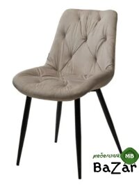 Стул OZZY G062-37 светло-серый, велюр / черный каркас Стул OZZY G062-37 светло-серый, велюр / черный каркас