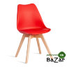 Стул TULIP (mod. 73-1) дерево/пластик/экокожа Красный (Red)