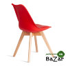Стул TULIP (mod. 73-1) дерево/пластик/экокожа Красный (Red)