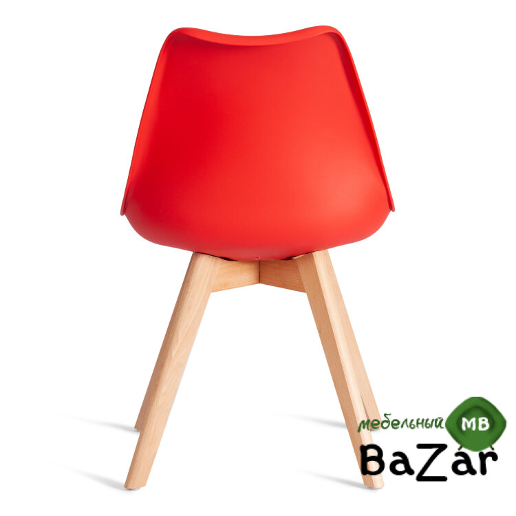 Стул TULIP (mod. 73-1) дерево/пластик/экокожа Красный (Red)