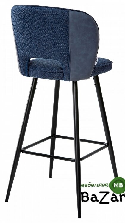 Барный стул HADES TRF-06 полночный синий, ткань/ RU-03 синяя сталь, PU