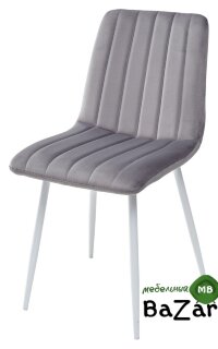 Стул DUBLIN G062-40 серый, велюр / белый каркас