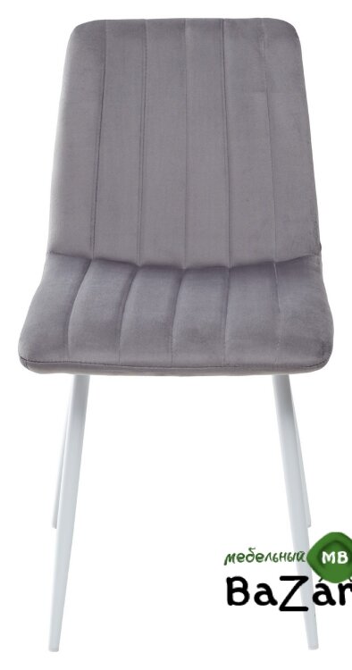 Стул DUBLIN G062-40 серый, велюр / белый каркас