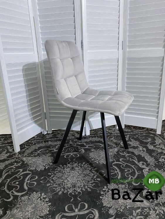 Стул CHILLI SQUARE BLUVEL-03 LIGHT GREY, велюр