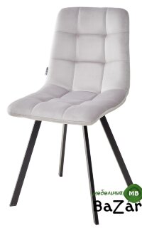 Стул CHILLI SQUARE BLUVEL-03 LIGHT GREY, велюр