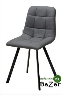 Стул CHILLI-Q SQUARE Oracul 965 Серый, экокожа PU / черный каркас Стул CHILLI-Q SQUARE Oracul 965 Серый, экокожа PU / черный каркас