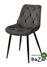 Стул OZZY G062-40 серый, велюр / черный каркас Стул OZZY G062-40 серый, велюр / черный каркас