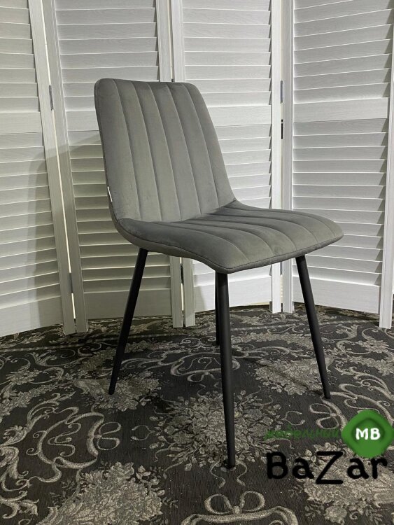 Стул DUBLIN G062-40 серый, велюр / темно-серый каркас